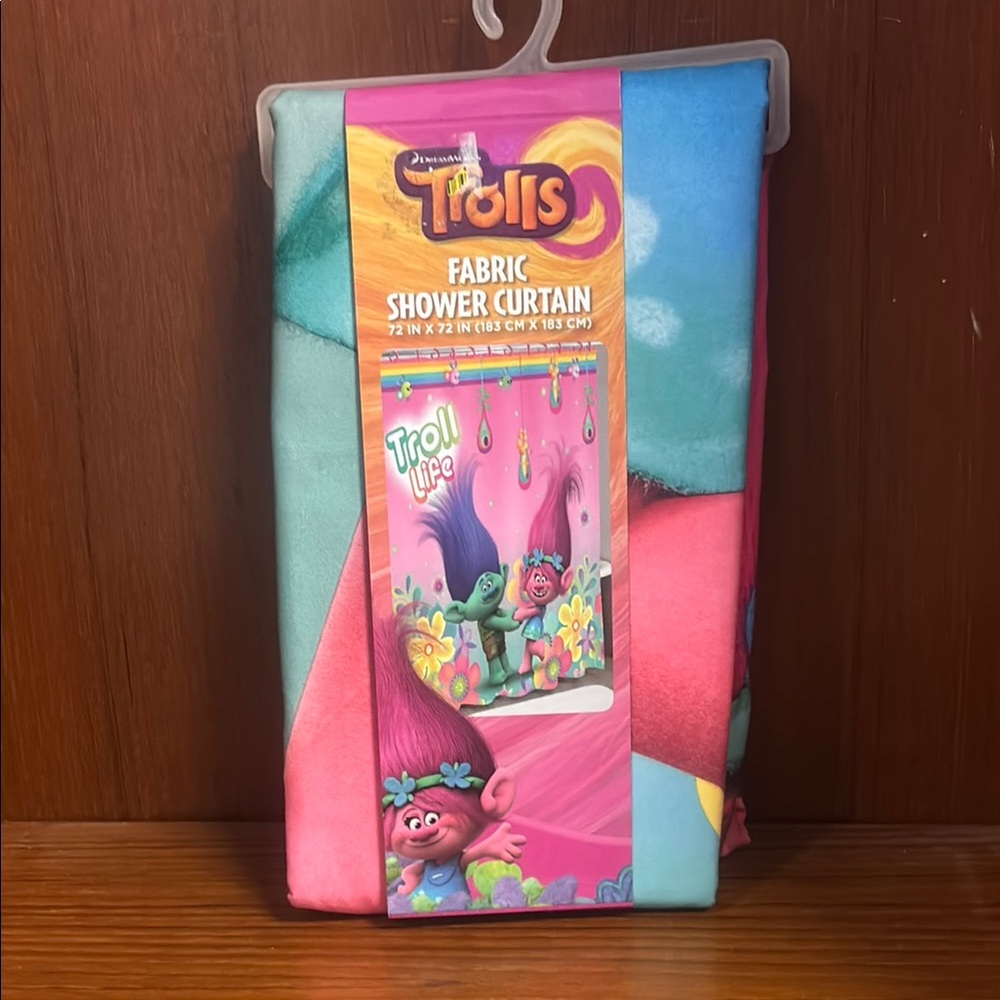 Trolls Vibrant Fabric Shower Curtain NWT
